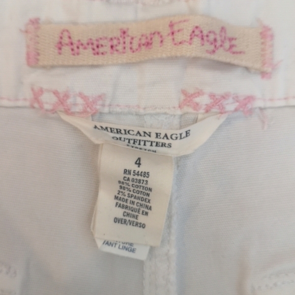 AMERICAN Eagle White Stretch Denim Bermuda Shorts - Picture 6 of 6